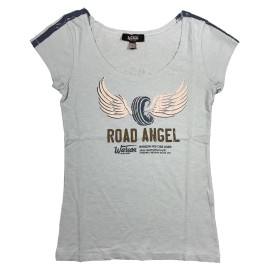 T-shirt  Road Angel azzurra Donna